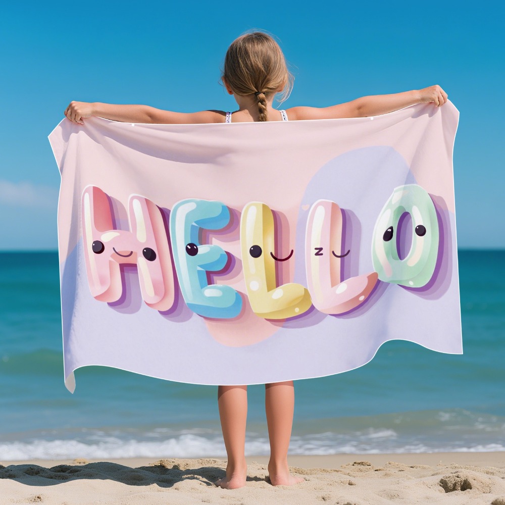 Yoga Mat - Cartoon Pattern Beach Towel Kids' Version31x51in