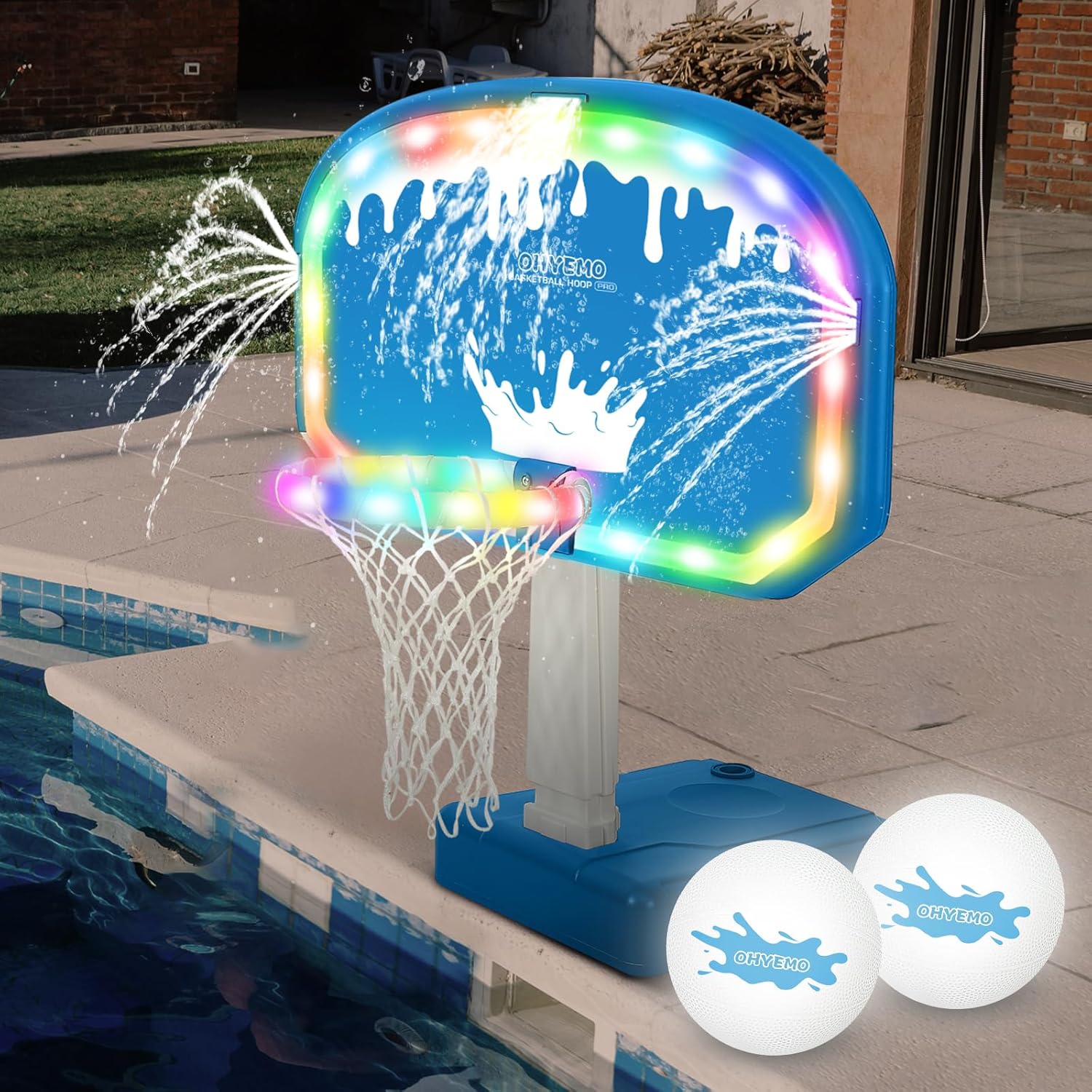 Basketball Hoop - Oversized LED Pool Basketball Hoop Game