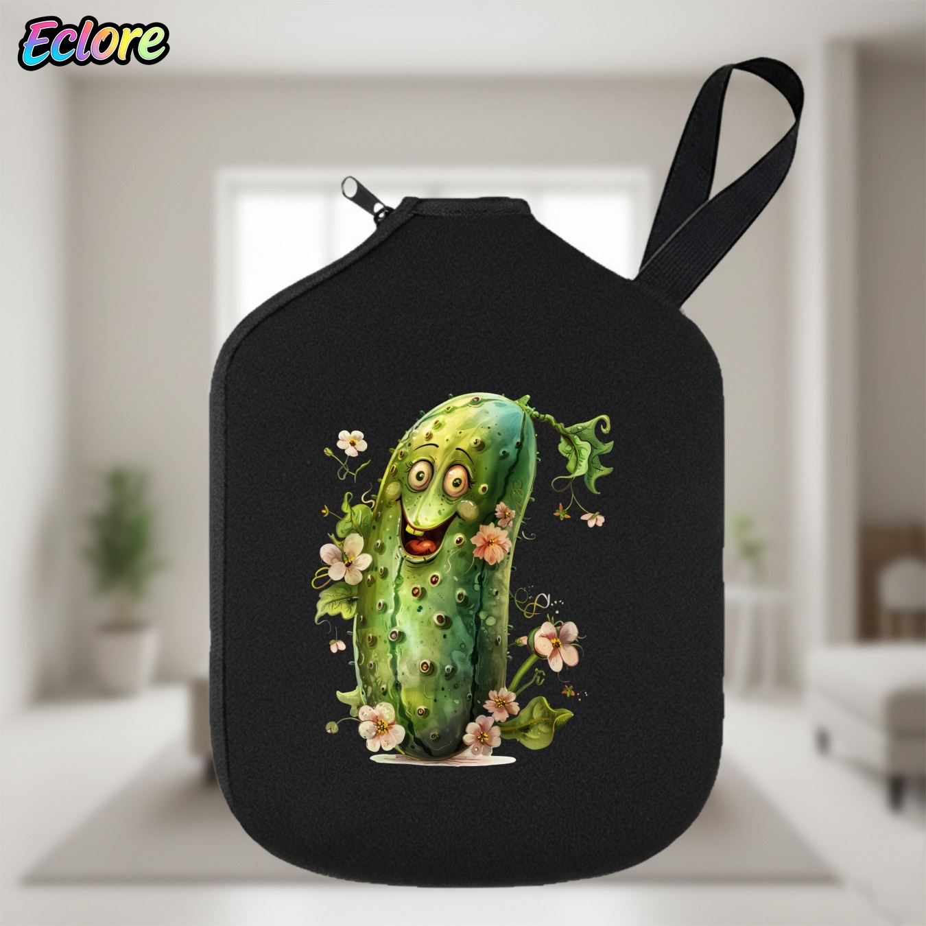 Tennis Racket - Cartoon Smile Pickleball Paddle Cover Soft