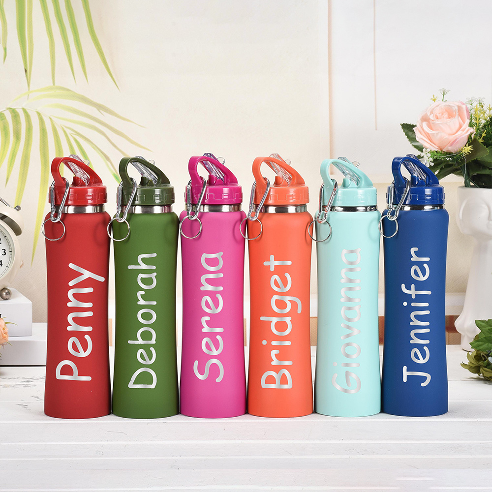 Sports Water Bottle Insulated - Personalized Name Stainless Steel Water Bottle