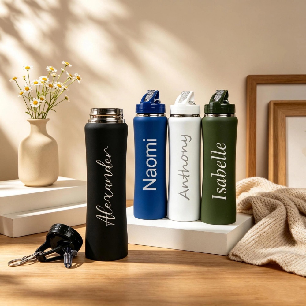 Sports Water Bottle Insulated - 1. Custom Name Soccer Stainless Steel