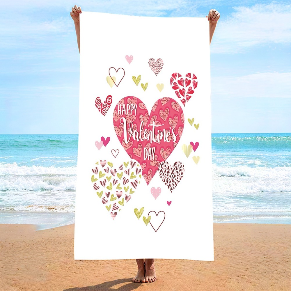 Yoga Mat - Heart Symbol Bath Towel 27x55inch Beach