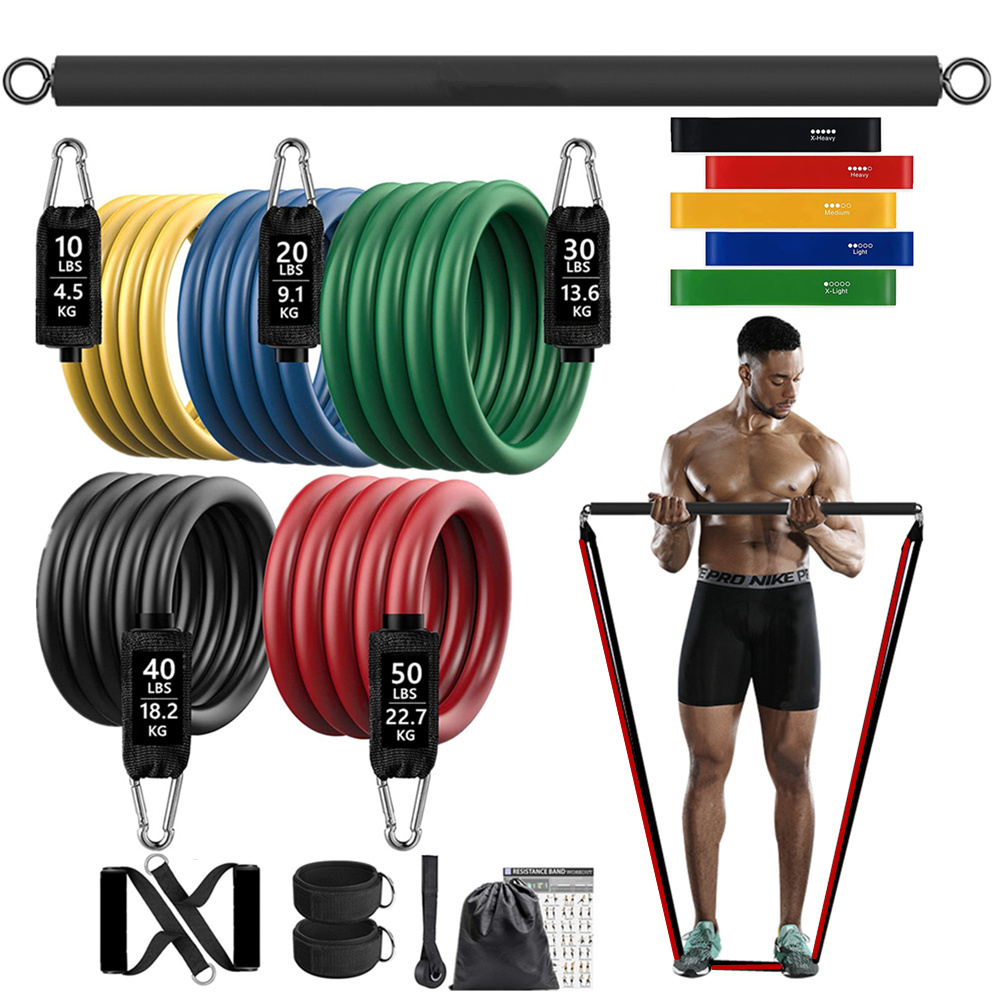 Dumbbell Set - 150lb Fitness Booty Resistance Elastic Band