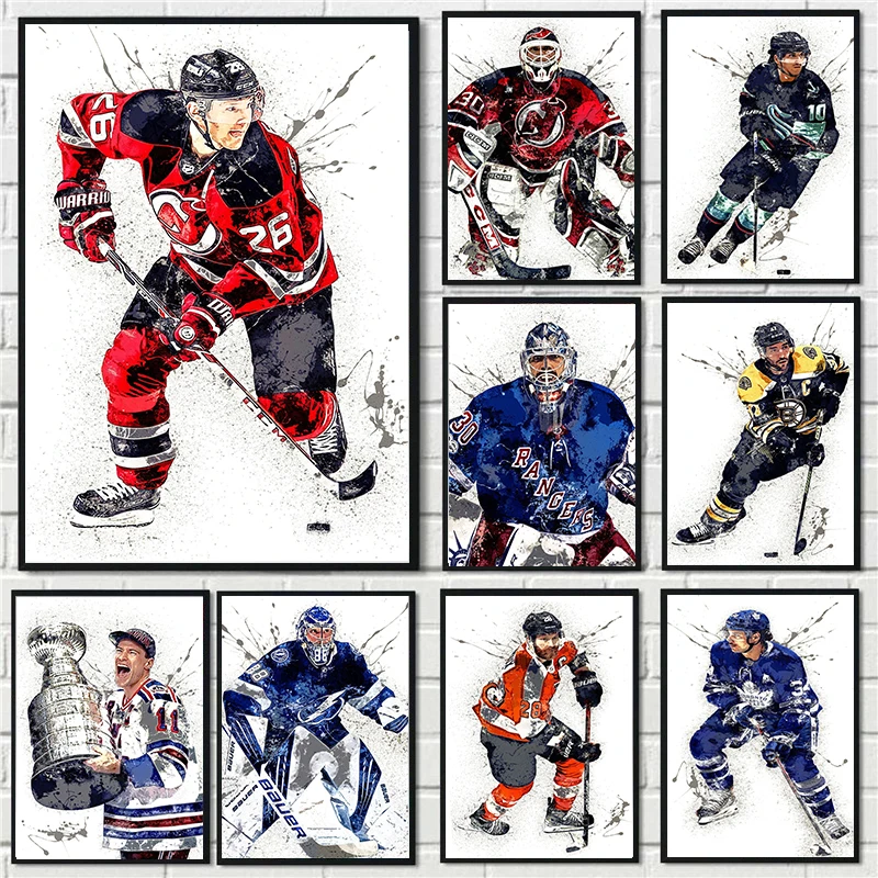 Abstract Ice Hockey Portrait S - Sports Equipment Poster ulasan dan harga