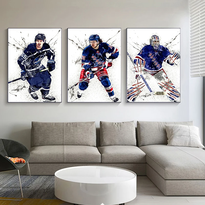 Abstract Ice Hockey Portrait S - Sports Equipment Poster ulasan dan harga