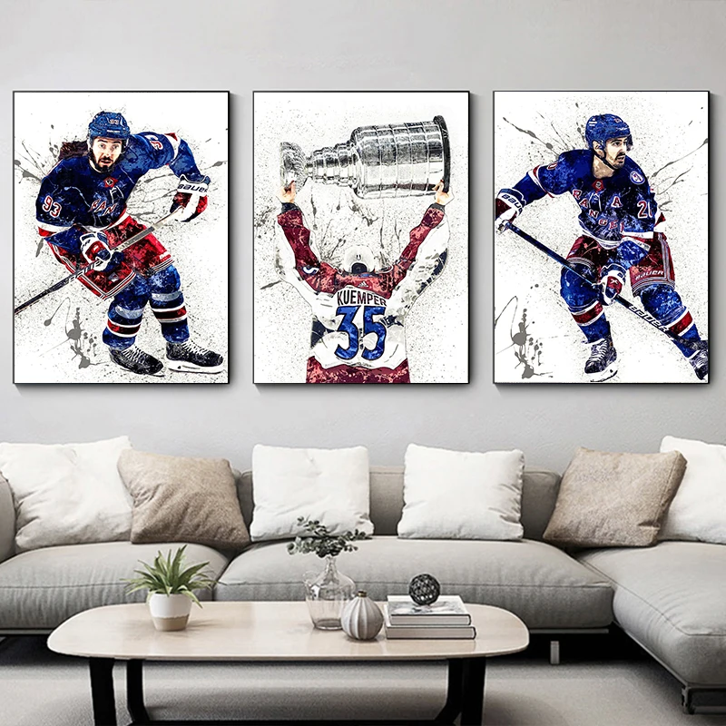 Abstract Ice Hockey Portrait S - Sports Equipment Poster ulasan dan harga