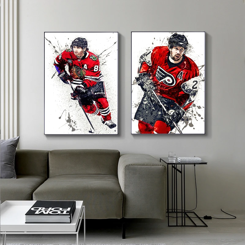 Abstract Ice Hockey Portrait S - Sports Equipment Poster ulasan dan harga