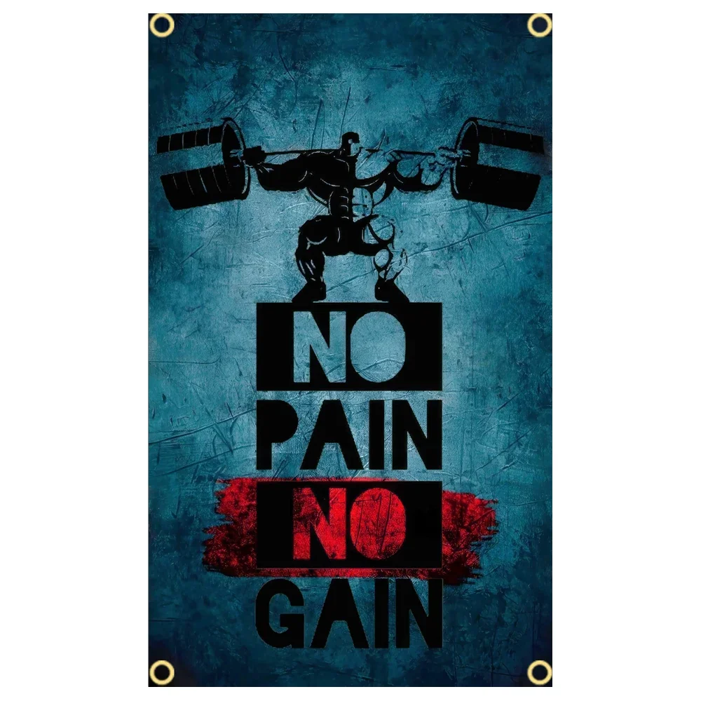 GYM Flag Message Signs Slogan  - Sports Equipment Poster ulasan dan harga
