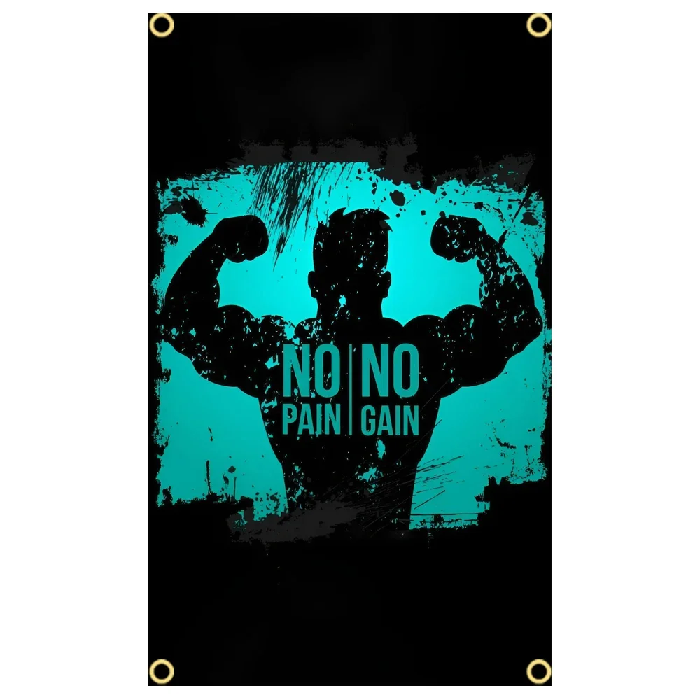 GYM Flag Message Signs Slogan  - Sports Equipment Poster ulasan dan harga